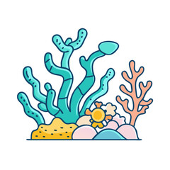 coral reef icon, coral reef vector illustration-simple illustration of coral reef, perfect for coral reef logos and icons © Waliul