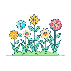 flower garden icon, flower garden vector illustration-simple illustration of flower garden, perfect for flower garden logos and icons