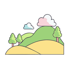 Fototapeta premium hill icon, hill vector illustration-simple illustration of hill, perfect for hill logos and icons