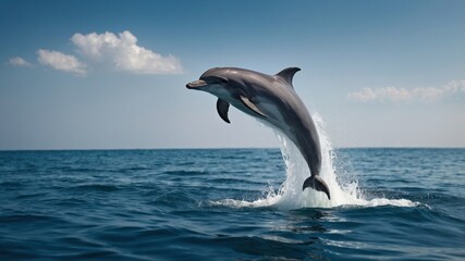 Obraz premium Dolphin leaping,ocean wildlife,marine mammal