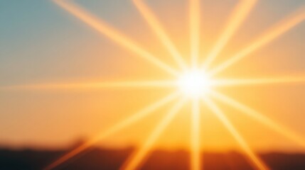 Obraz premium A bright sun is shining through the trees, casting a warm glow on the landscape