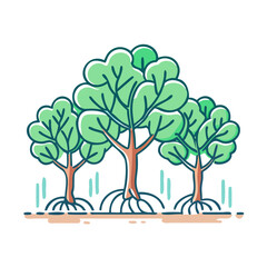Fototapeta premium mangrove trees icon, mangrove trees vector illustration-simple illustration of mangrove trees, perfect for mangrove trees logos and icons