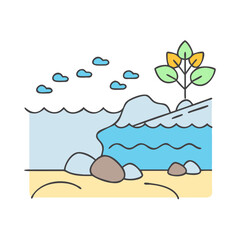 pebble beach icon, pebble beach vector illustration-simple illustration of pebble beach, perfect for pebble beach logos and icons