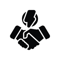 handshake solid icon. vector icon for your website, mobile, presentation, and logo design.