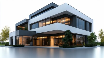 Fototapeta premium Modern Architectural Marvel: A Luxurious Contemporary Home Design