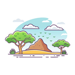 Fototapeta premium savannah icon, savannah vector illustration-simple illustration of savannah, perfect for savannah logos and icons