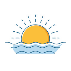 sunrise icon, sunrise vector illustration-simple illustration of sunrise, perfect for sunrise logos and icons