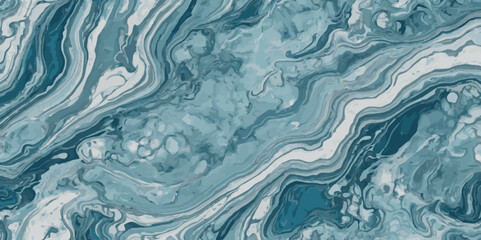 Obraz premium Beautiful soft blue sea water, ocean wave background. Soft blue and white hand printed creative marble texture ocean background.
