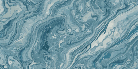 Beautiful soft blue sea water, ocean wave background. Soft blue and white hand printed creative marble texture ocean background.