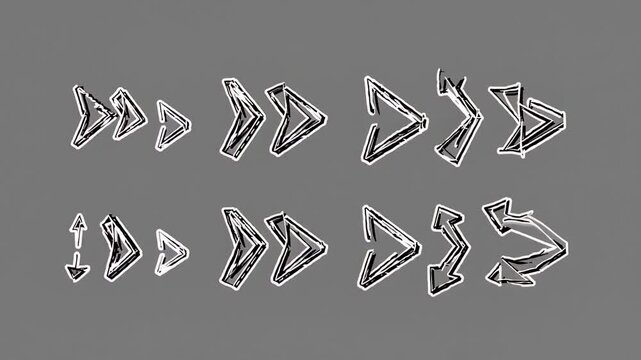 Hand-drawn chalk arrows with a geometric style on a dark gray background.