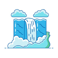 waterfall icon, waterfall vector illustration-simple illustration of waterfall, perfect for waterfall logos and icons