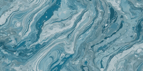 Obraz premium Beautiful soft blue sea water, ocean wave background. Soft blue and white hand printed creative marble texture ocean background.