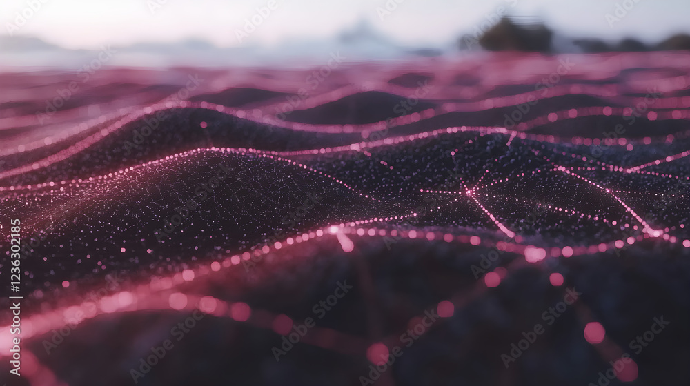 Poster digital wave patterns abstract visualization graphic design futuristic environment close-up technolo