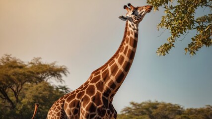 Giraffe Reaching for Leaves,African Safari Wildlife