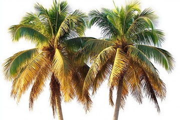 Coconut palm tree isolated on white background.
