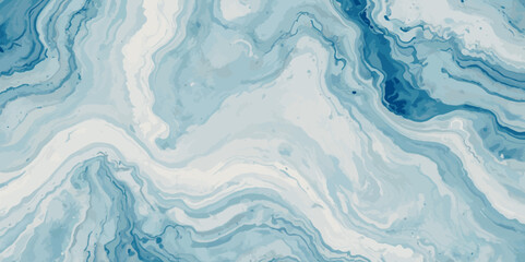 Obraz premium Vector ocean watercolor soft blue and white wavey curve line background. Blue water ocean sea wave seamless background. 