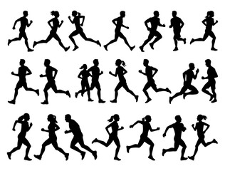 RUNNER SILHOUETTE ON WHITE BACKGROUND