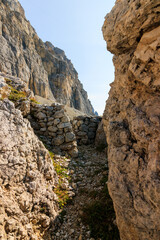 Lagazuoi Fanesgruppe Dolomites Kaiser Jäger via ferata ruins of world war one