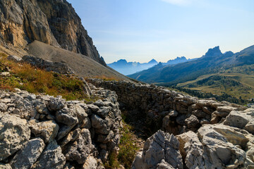Lagazuoi Fanesgruppe Dolomites Kaiser Jäger via ferata ruins of world war one