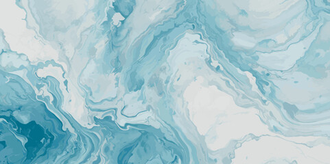 Top view on blue and white ocean wave background. Water  ocean wave white and soft blue aqua, teal and marble texture.
