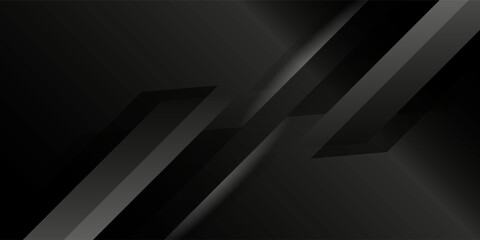 Black abstract background. Elegant dark diagonal shape elements. Modern luxury grey gradient graphic design.