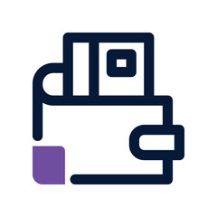 billfold wallet dual tone icon. vector icon for your website, mobile, presentation, and logo design.