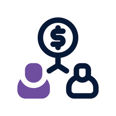 crowdfunding dual tone icon. vector icon for your website, mobile, presentation, and logo design.