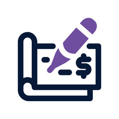 cheque dual tone icon. vector icon for your website, mobile, presentation, and logo design.