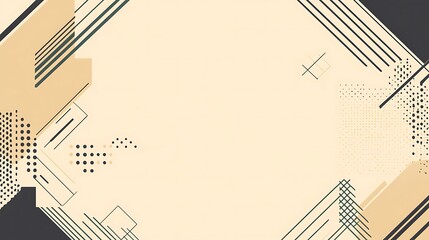 Abstract Beige Background With Geometric Shapes And Lines