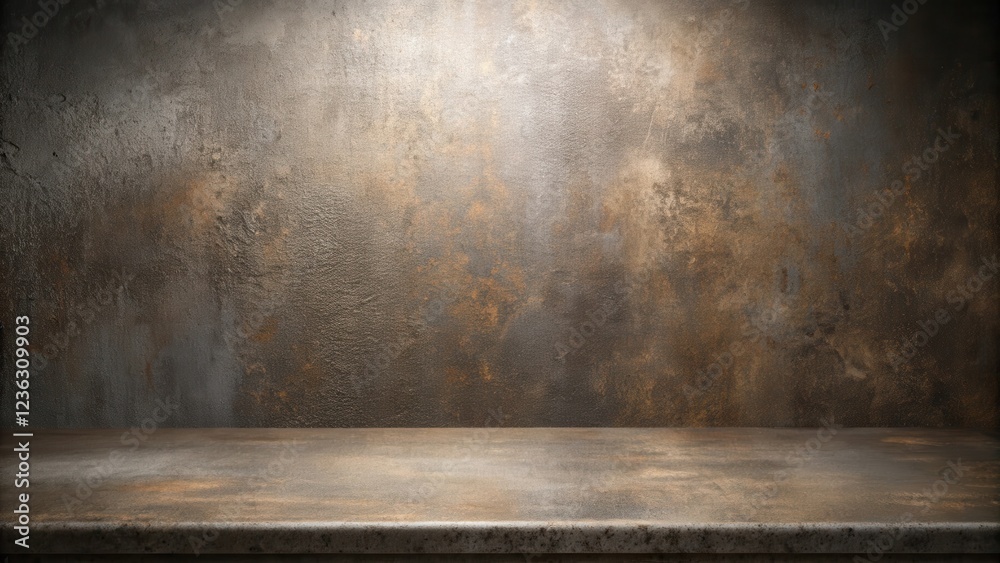 Aufkleber a rustic stone tabletop with a weathered concrete background