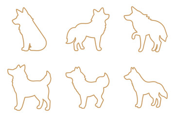 Dingo Outline Icon Set