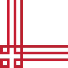 Obraz premium Corner Abstract Geometric Pattern in Red