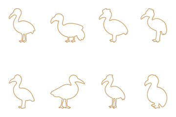Dodo Bird Outline Icon Set © Gifa_Art