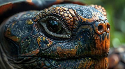 Fototapeta premium The Pinta Island tortoise (Chelonoidis abingdonii), native to Ecuador’s Pinta Island, was thought extinct until Lonesome George was discovered in 1971. As the last known individual, he became a global