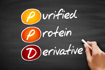 PPD - Purified Protein Derivative acronym, concept on blackboard