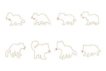 Ferret Outline Icon Set