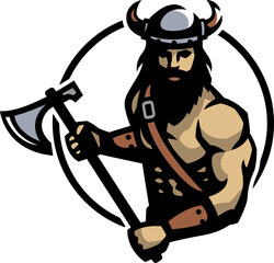 Viking with an axe.