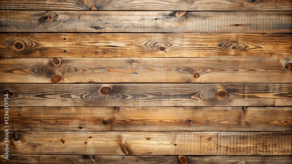 Poster a close-up view of weathered wooden planks with a natural grain pattern, showcasing the rustic charm