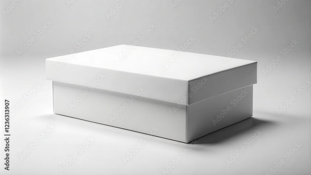Poster a minimalist white box, an empty canvas for your design and branding