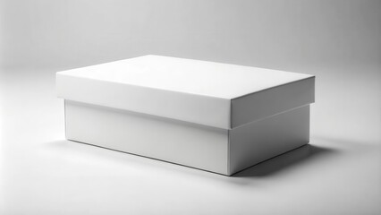 Fototapeta premium A minimalist white box, an empty canvas for your design and branding