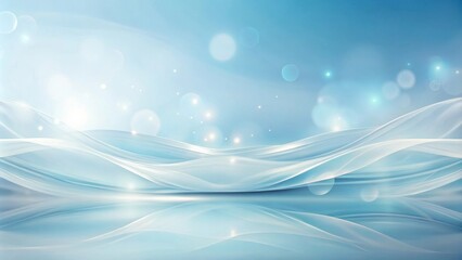 Abstract Blue Background with Soft Light and Curved Lines