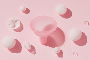 Fototapeta premium Menstrual Cup with Abstract Elements