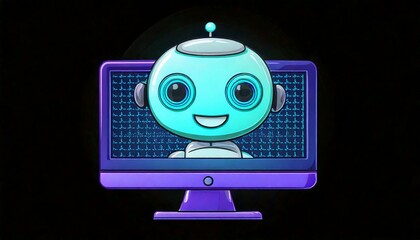 Generated image : chatbot sur &eacute;cran d'ordinateur