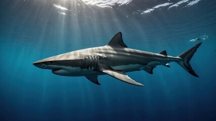 Obraz premium Great White Shark Underwater,Ocean Wildlife