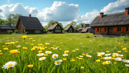 mage of a small cozy house in the forest, surrounded by tall trees