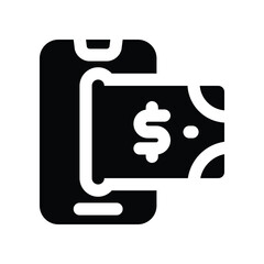 online money solid icon. vector icon for your website, mobile, presentation, and logo design.