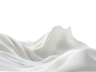 Fototapeta premium A white, milk-like liquid wavy on a white background, with simple and minimalist lines,