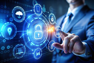 Futuristic software update interface with glowing progress bar. Software update application technology concept, Operating system, patch update, Improved security