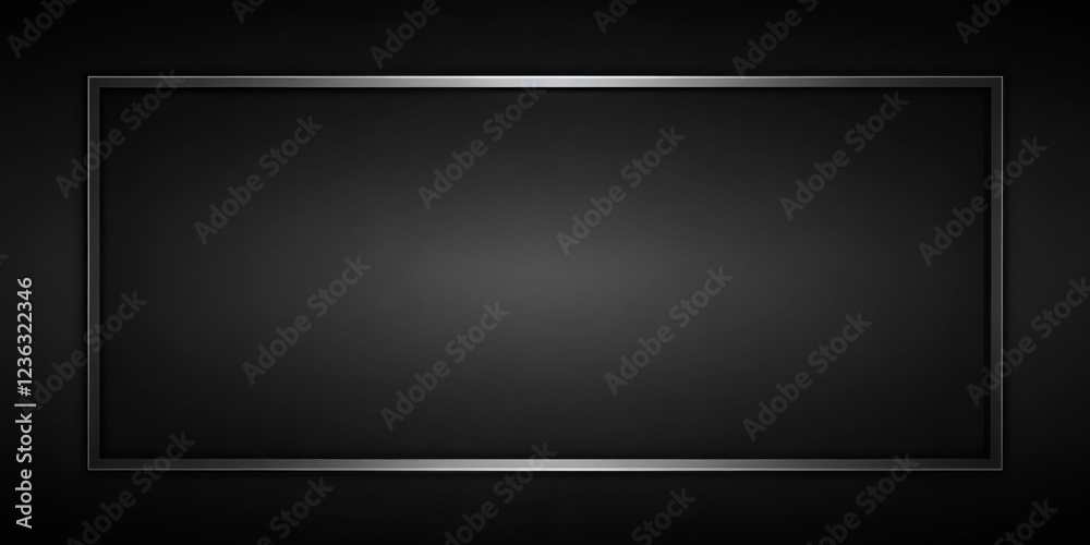 Aufkleber a minimalist black background with a thin silver frame, showcasing a simple and sleek design.