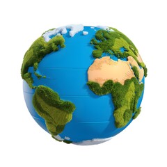 Creative Earth Representation with Green and Blue Textures.